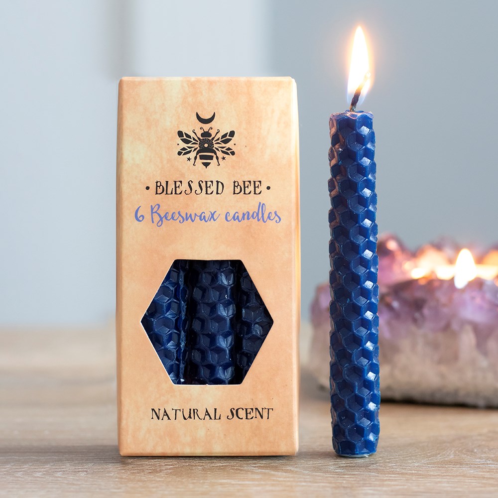 Blue Beeswax Spell Candle 6 Pack