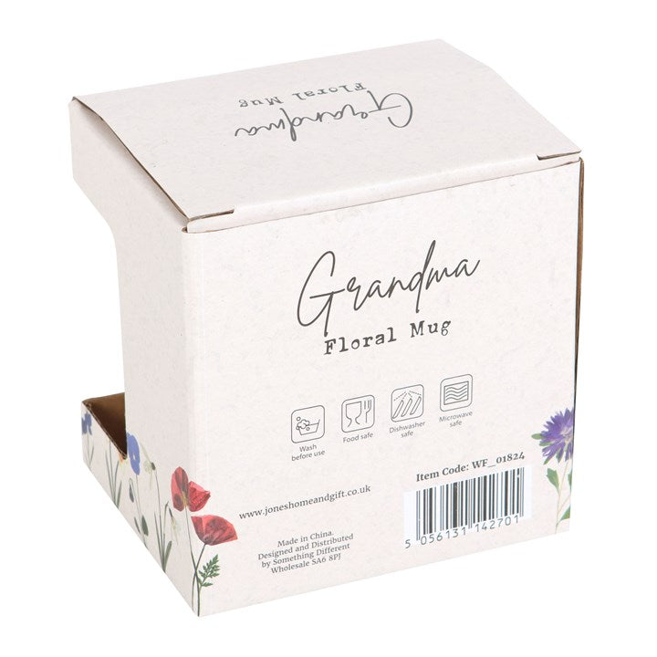 'Grandma" Beautiful Wildflower Pedestal Mug