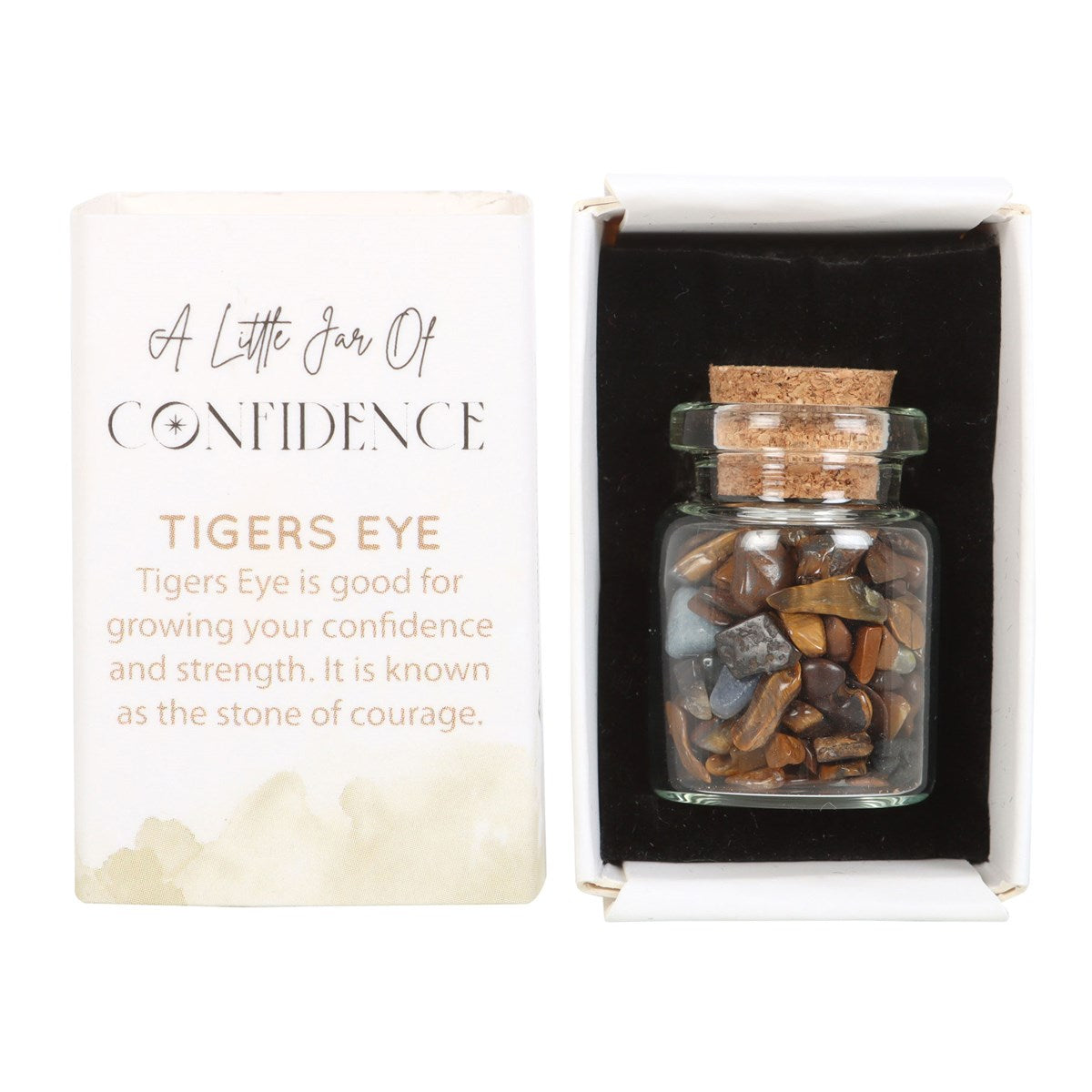 Jar Of Confidence Tigers Eye Crystals