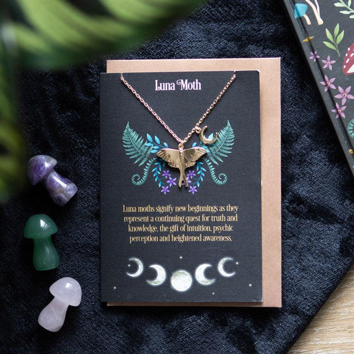 'Luna Moth' Gold Tone Necklace