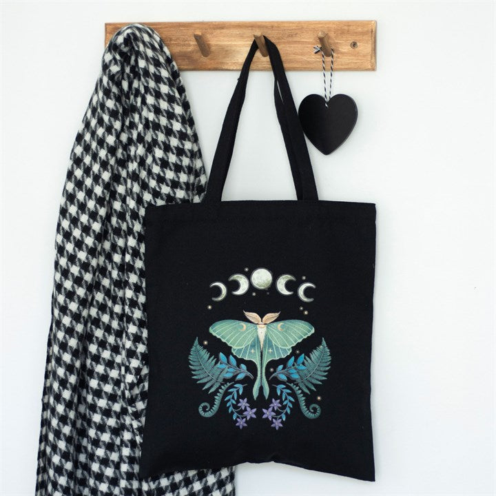 Luna Moth Design Cotton Tote Bag