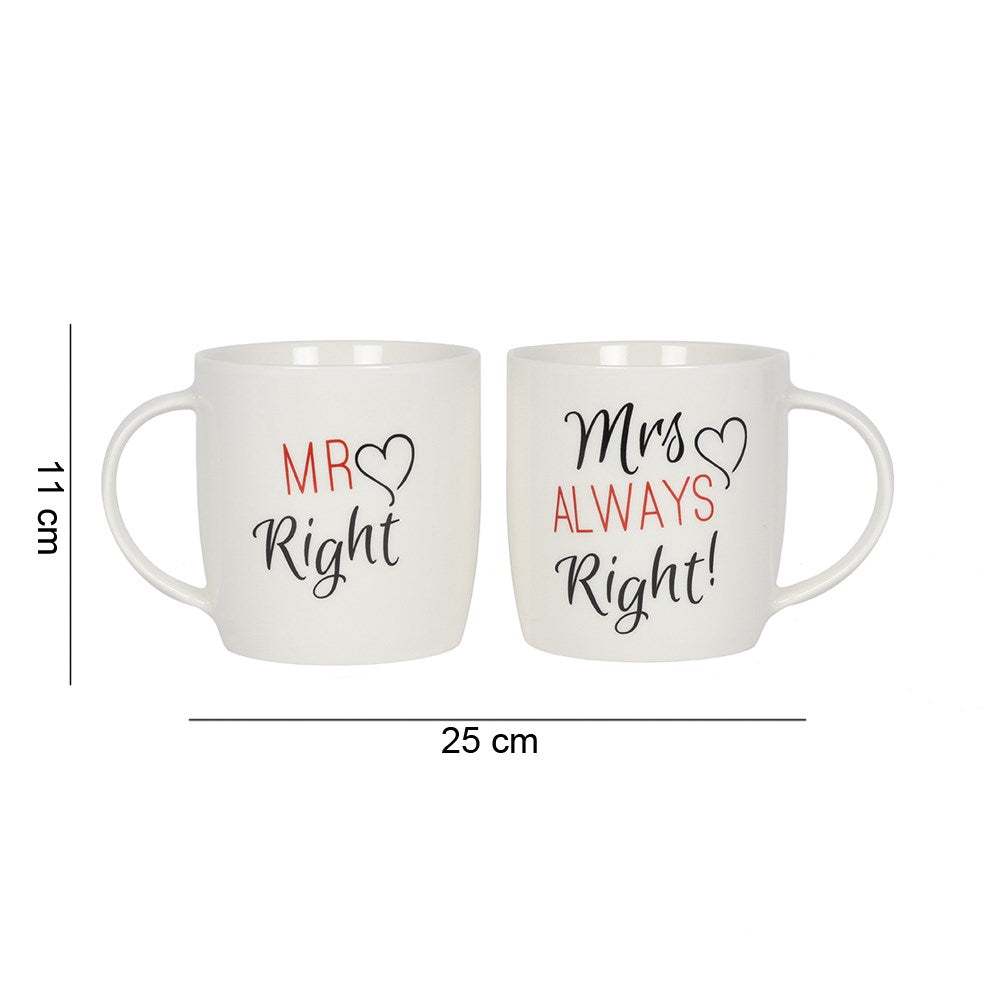 Mr & Mrs Right Mug Gift Set