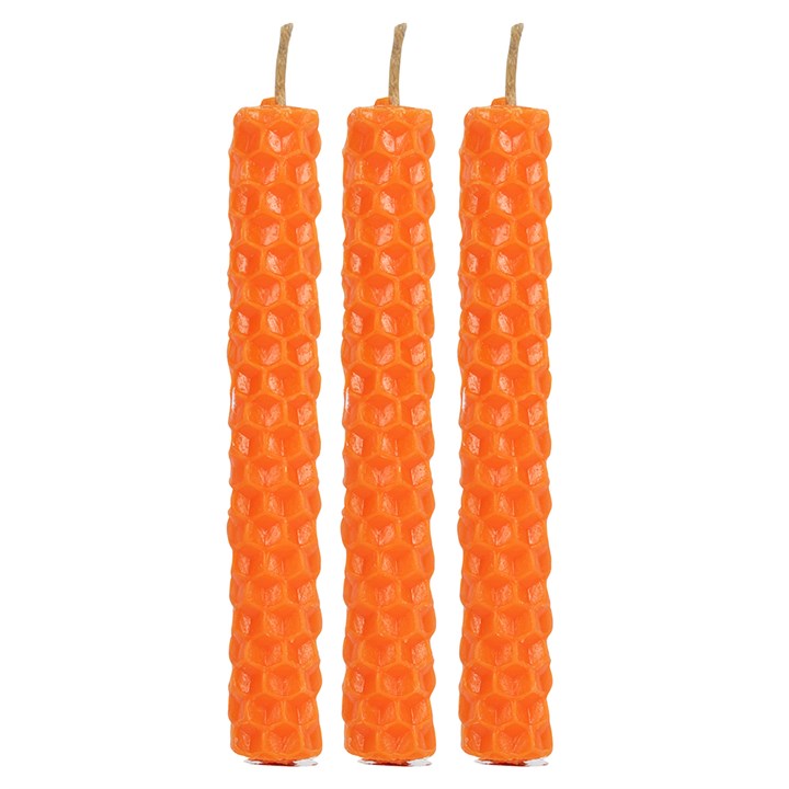 Orange Beeswax Spell Candles 6 Pack