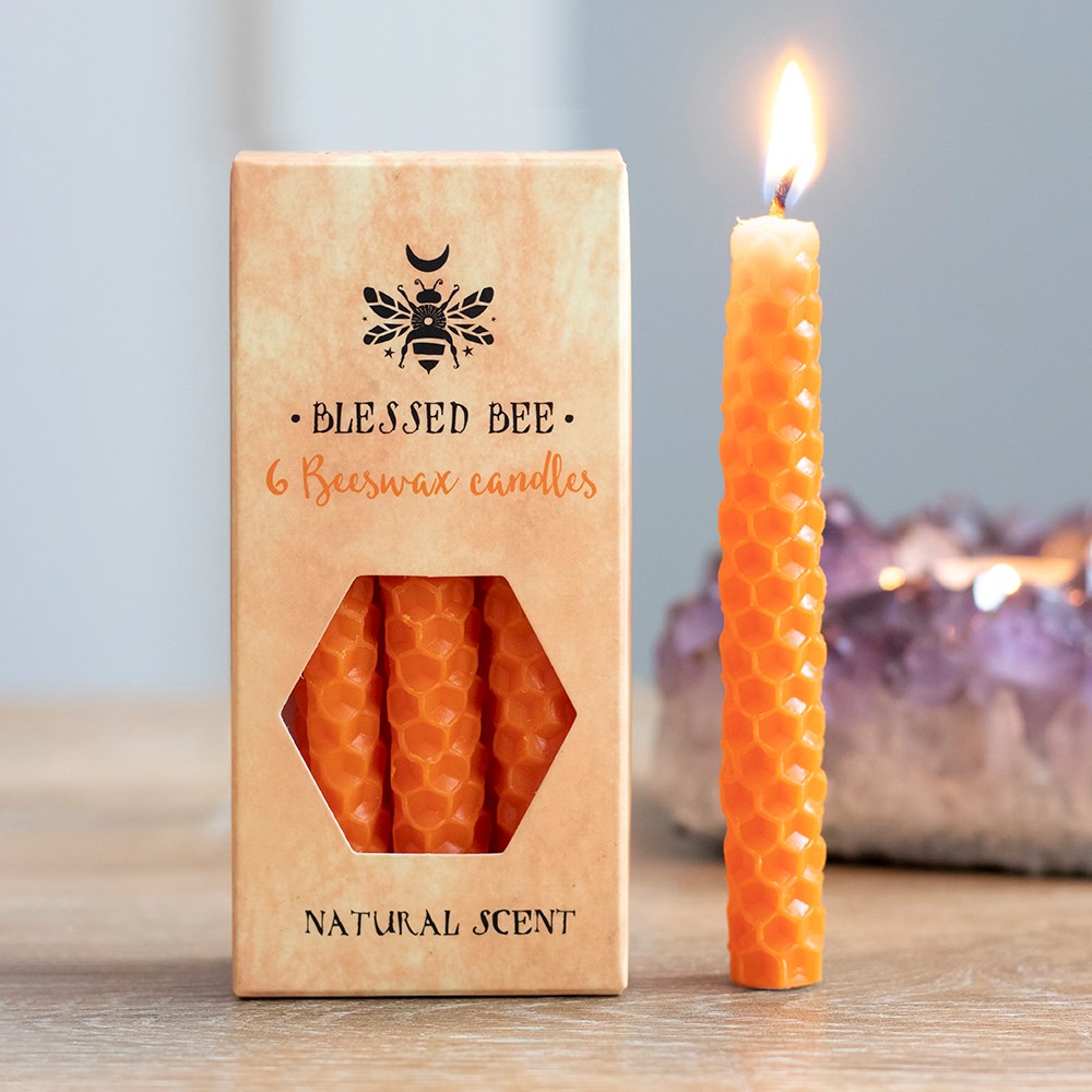 Orange Beeswax Spell Candles 6 Pack