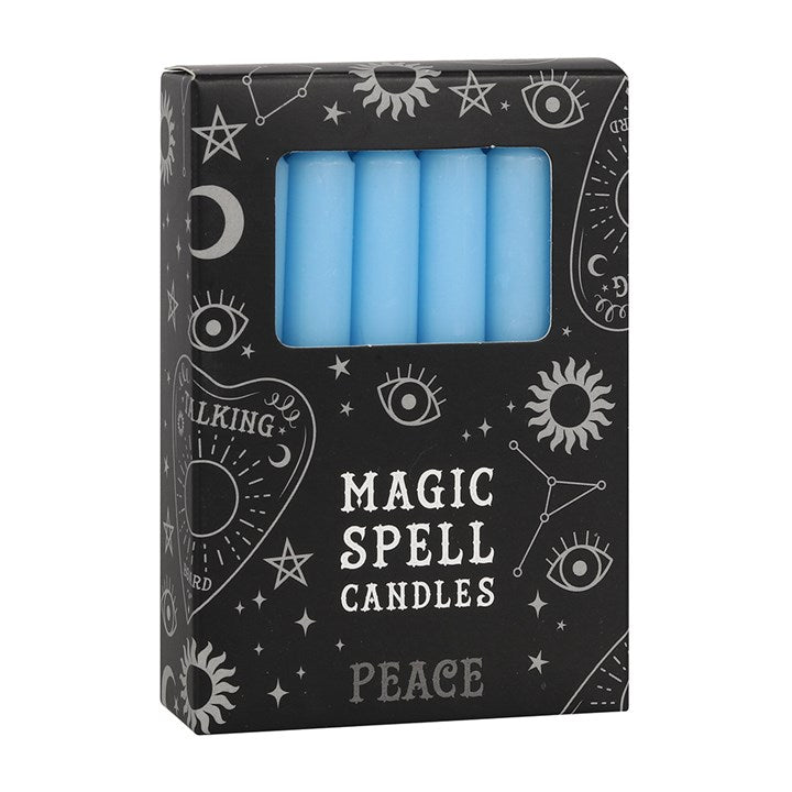 Light Blue 'Peace' Spell Candles 12 Pack