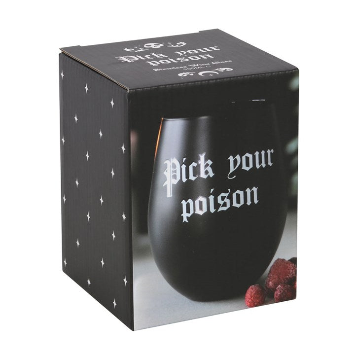 'Pick Your Poison' Stemless Glass