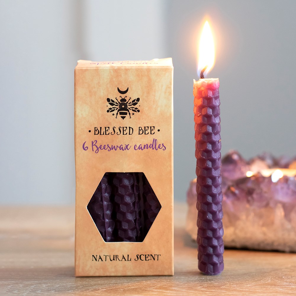 Purple Beeswax Spell Candle 6 Pack