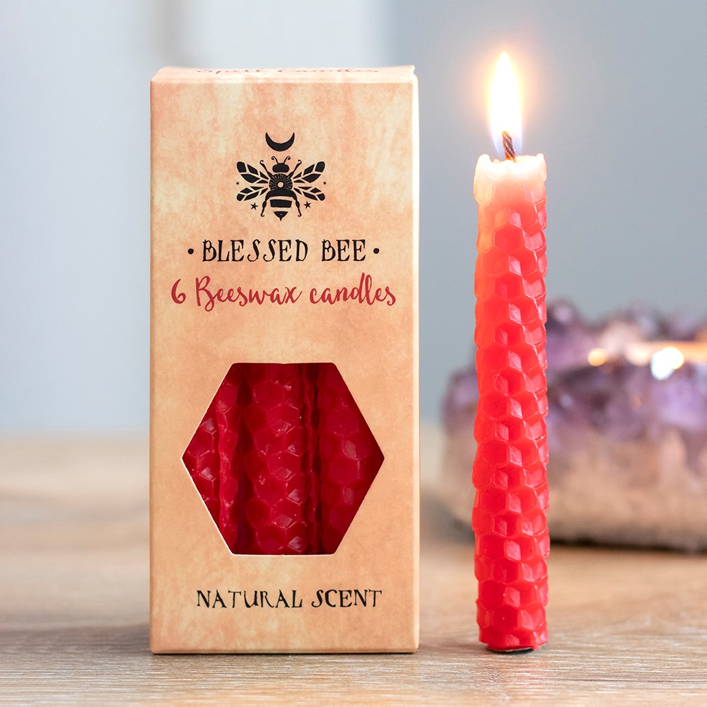 Red Beeswax Spell Candles 6 Pack
