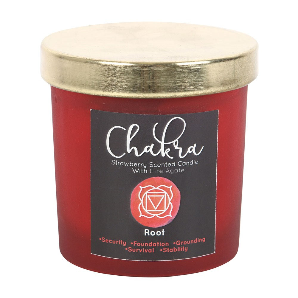 Root Chakra Strawberry Scented Crystal Chip Candle