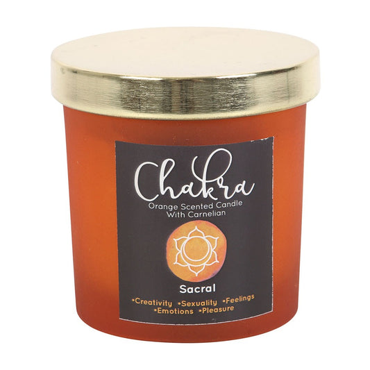 Sacral Chakra Orange Scented Crystal Chip Candle