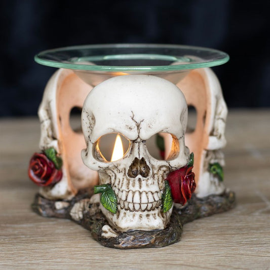 Triple Skull Resin & Glass Wax / Oil burner