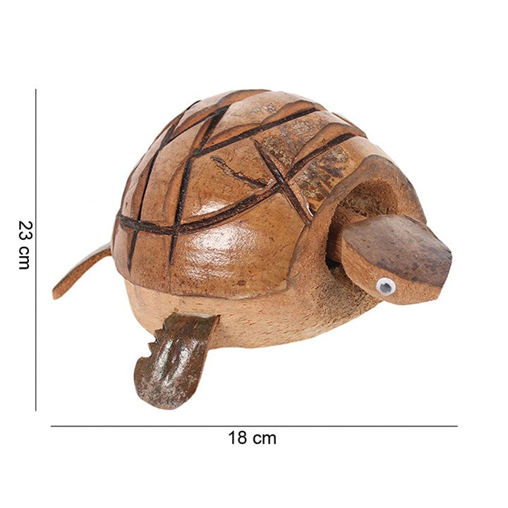 Wooden Nodding Turtle Garden Ornament
