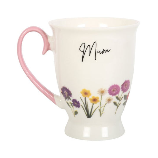 'Mum' Wildflower Pedestal Mug