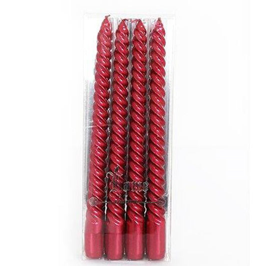 Red Twist Taper Candles