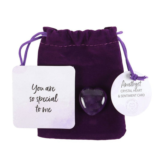 Amethyst Crystal Heart With ' You Are Special To Me '