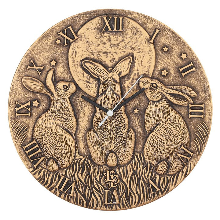 Bronze Effect Terracotta Moon Shadows Clock