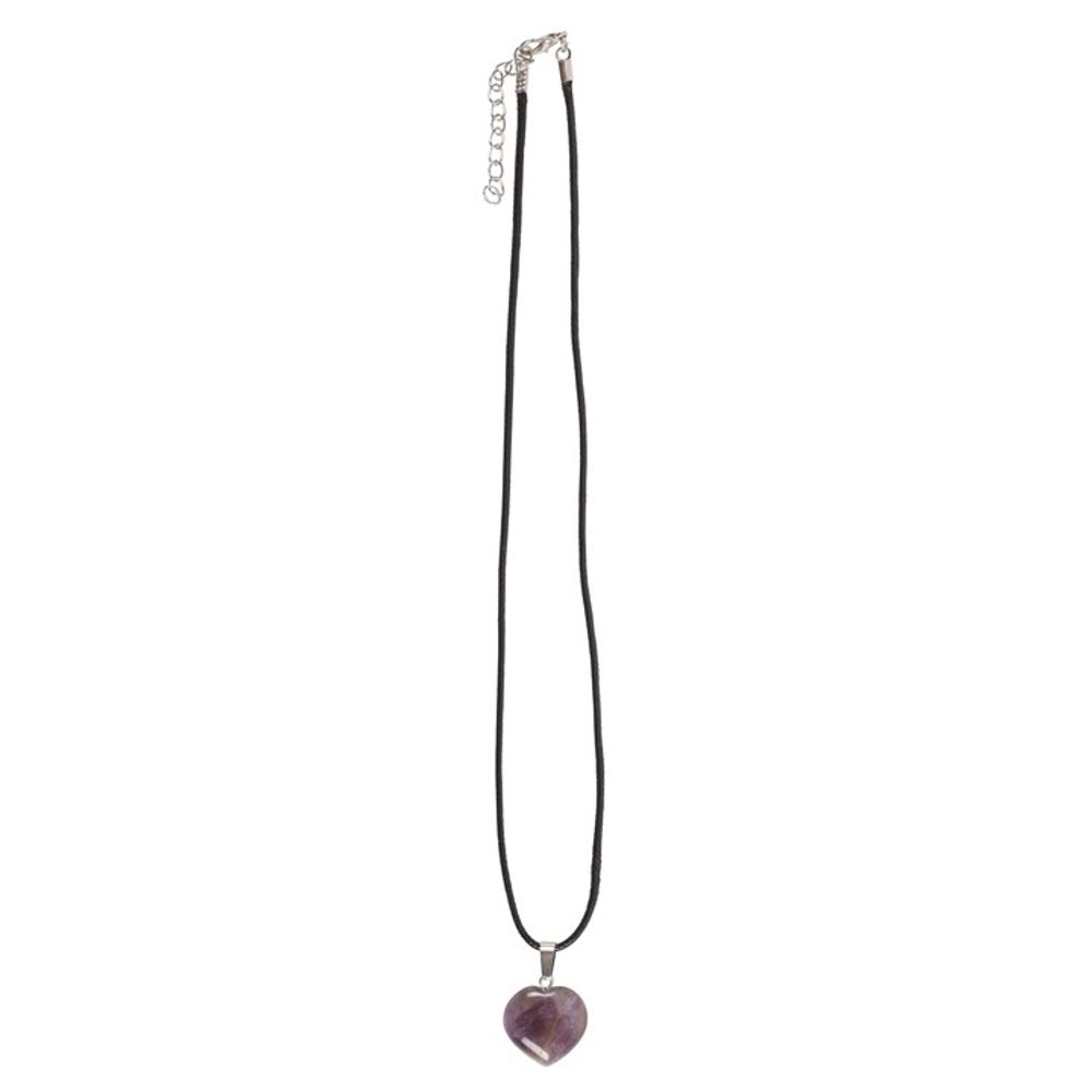 Amethyst Healing Crystal Heart Necklace