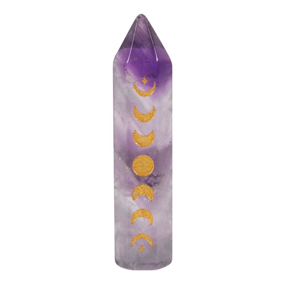 5cm Amethyst Moon Phase Crystal Point with Pouch