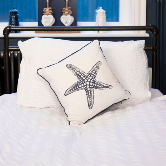 35cm Square Seaside themed Starfish Cushion