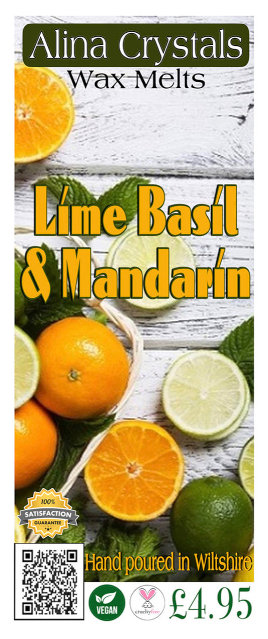 Lime, Basil and Mandarin soy wax melt bar
